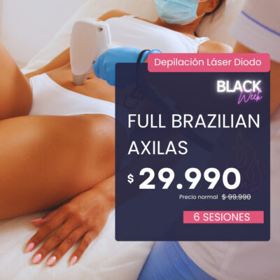 BLACK WEEK – Paga $29.990 por 6 Sesiones de Depilación Láser Diodo en Full Brazilian + Axilas