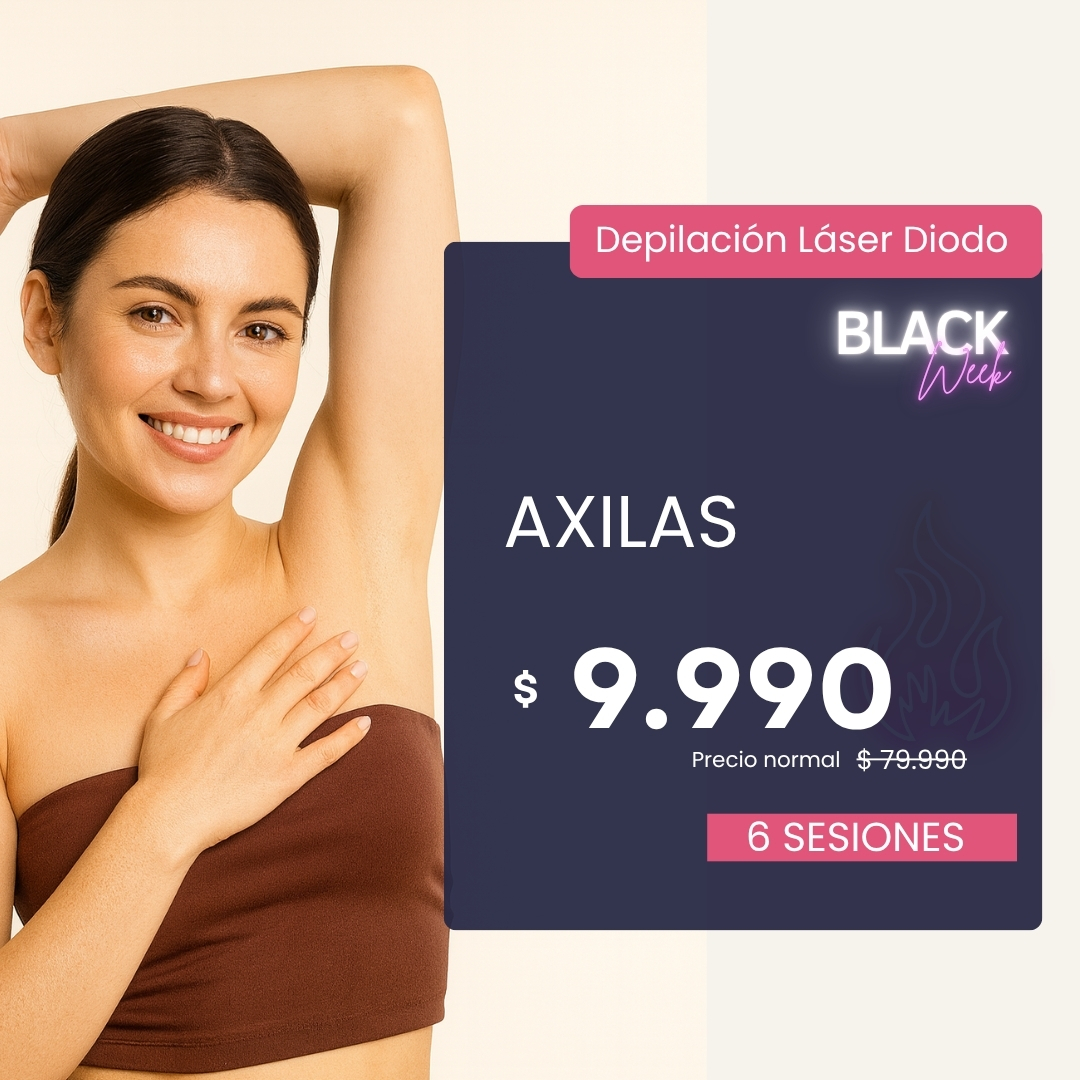 BLACK WEEK – Paga $9.990 por 6 Sesiones de Depilación Láser Diodo en Axilas