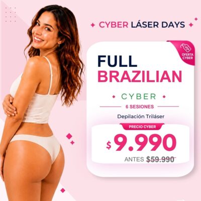 🔥 Cyber Full Brazilian | 6 Sesiones Depilación Triláser | $9.990