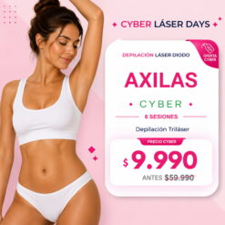 Cyber Axilas | 6 Sesiones Depilación Triláser | $9.990