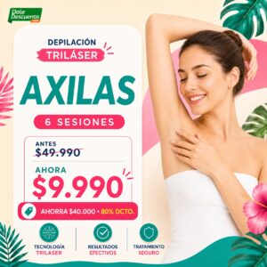 Paga $9.990 | 6 Sesiones de Depilación Triláser en Axilas