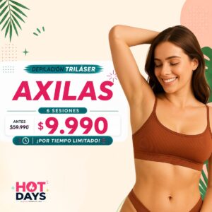 HOT DAYS – Paga $9.990 por 6 Sesiones de Depilación Triláser en Axilas