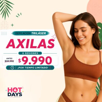 HOT DAYS – Paga $9.990 por 6 Sesiones de Depilación Triláser en Axilas