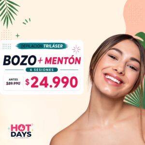 HOT DAYS – Paga $29.990 por 6 Sesiones de Depilación Triláser en Bozo + Mentón